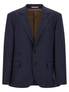 Brunello Cucinelli Houndstooth Blazer Blue
