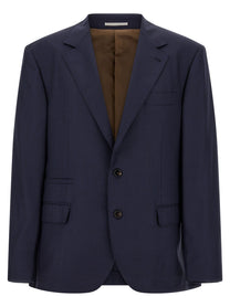Brunello Cucinelli Houndstooth Blazer Blue