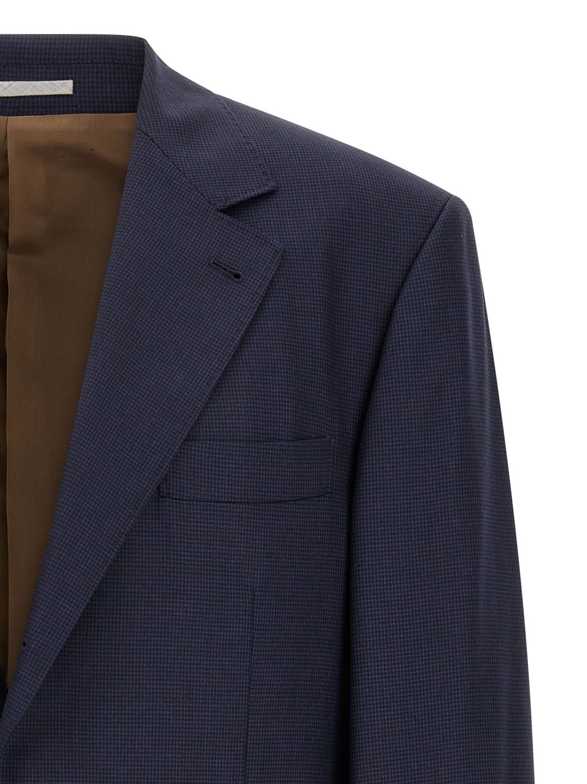 Brunello Cucinelli Houndstooth Blazer Blue