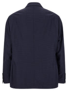 Brunello Cucinelli Houndstooth Blazer Blue