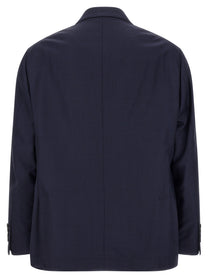 Brunello Cucinelli Houndstooth Blazer Blue