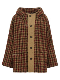R13 Houndstooth Check Jacket Gold