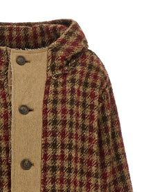 R13 Houndstooth Check Jacket Gold