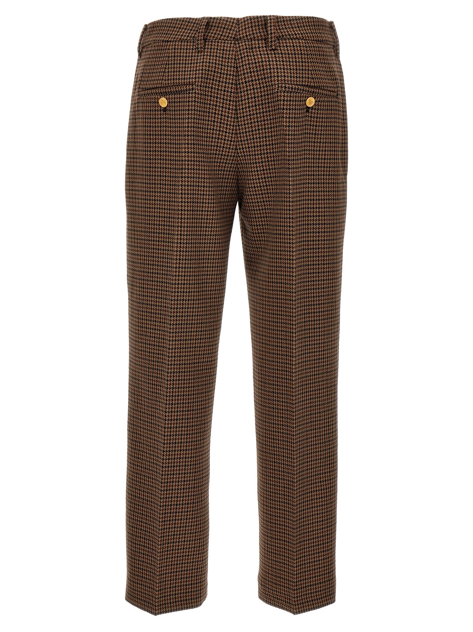 PRADA Houndstooth Pants Brown