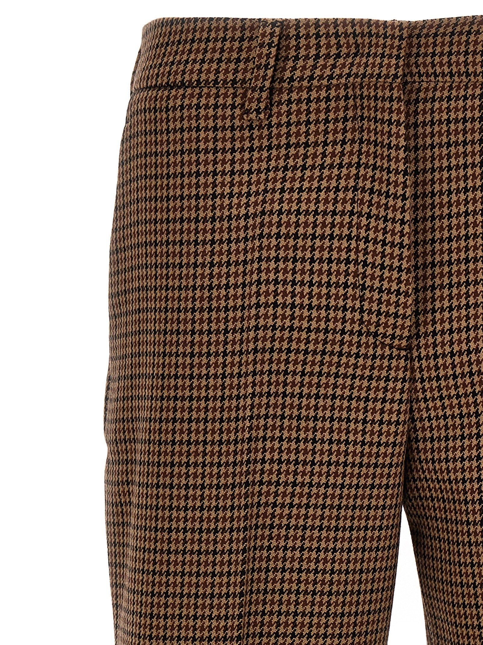 PRADA Houndstooth Pants Brown