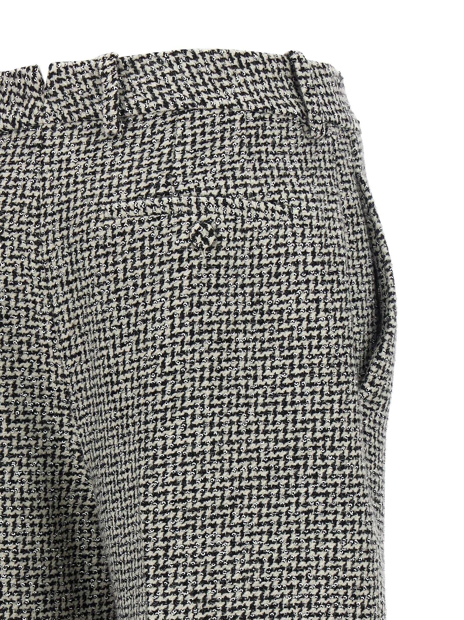 Tom Ford Houndstooth Pattern Pants White