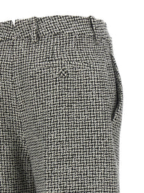 Tom Ford Houndstooth Pattern Pants White