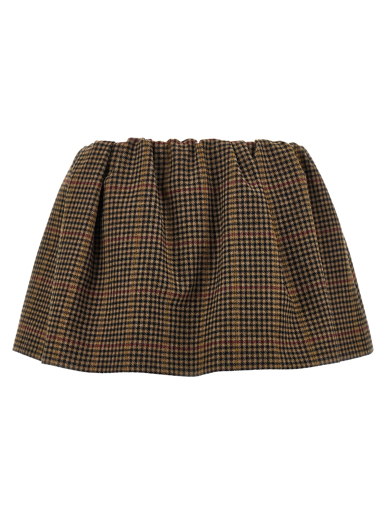 Miu Miu Houndstooth Skirt Brown