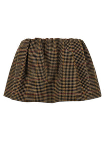 Miu Miu Houndstooth Skirt Brown