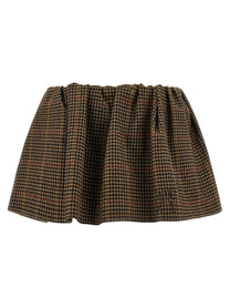Miu Miu Houndstooth Skirt Brown