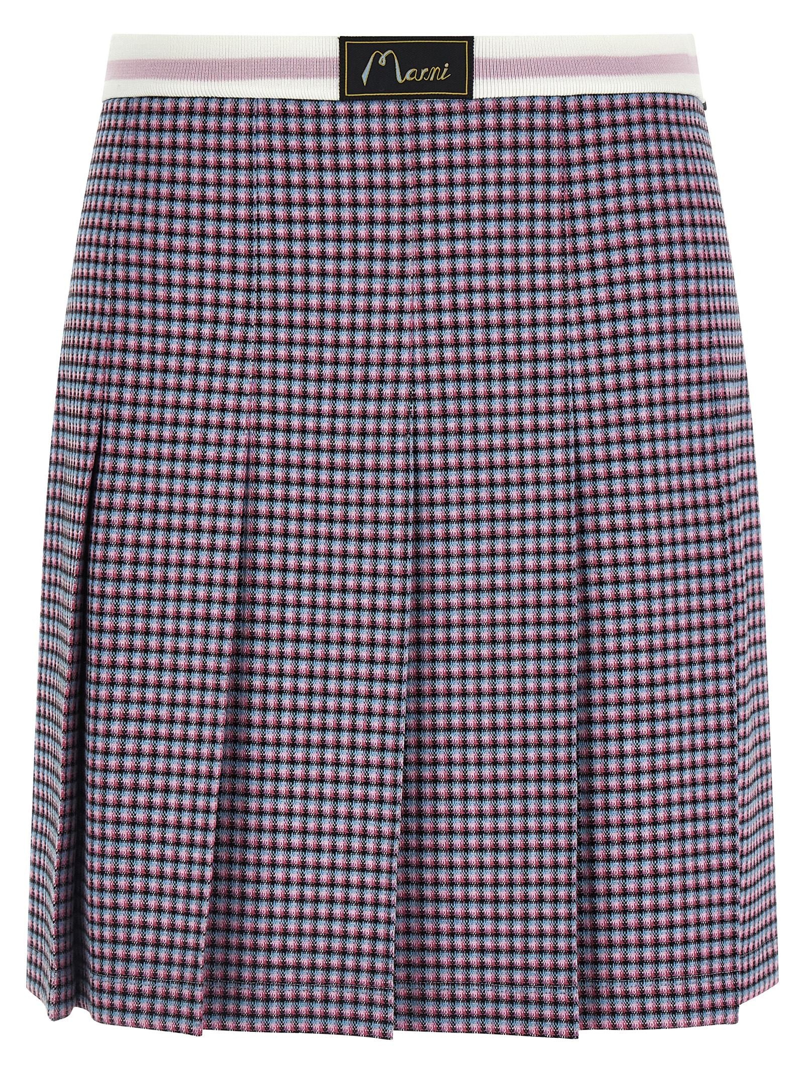 Marni Houndstooth Skirt Purple