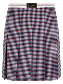 Marni Houndstooth Skirt Purple