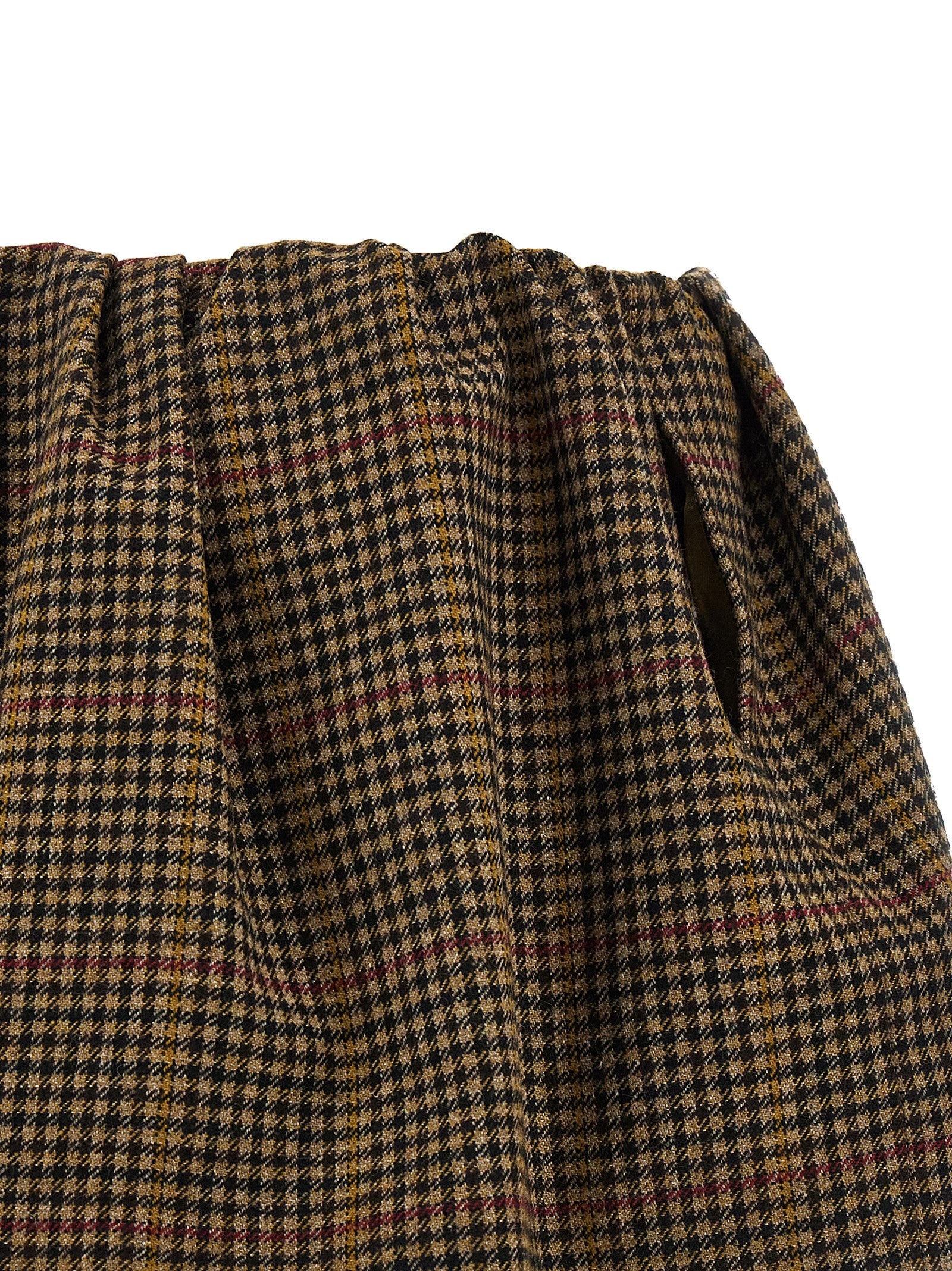 Miu Miu Houndstooth Skirt Brown