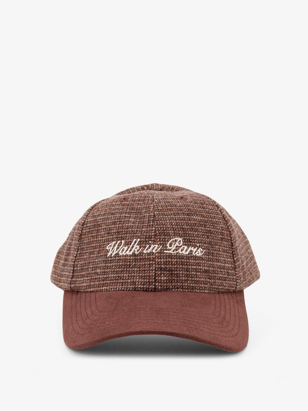 Walk In Paris Men's Hounstooth Pattern Hat Brown