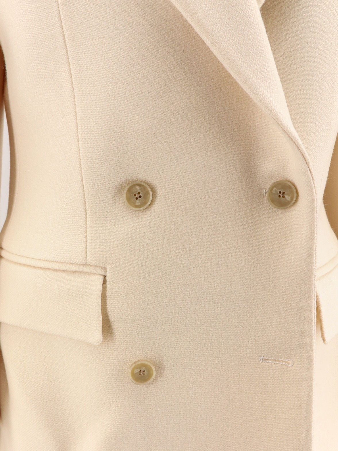 Rohe Women's Hourglass Wool Double Breasted Coat White