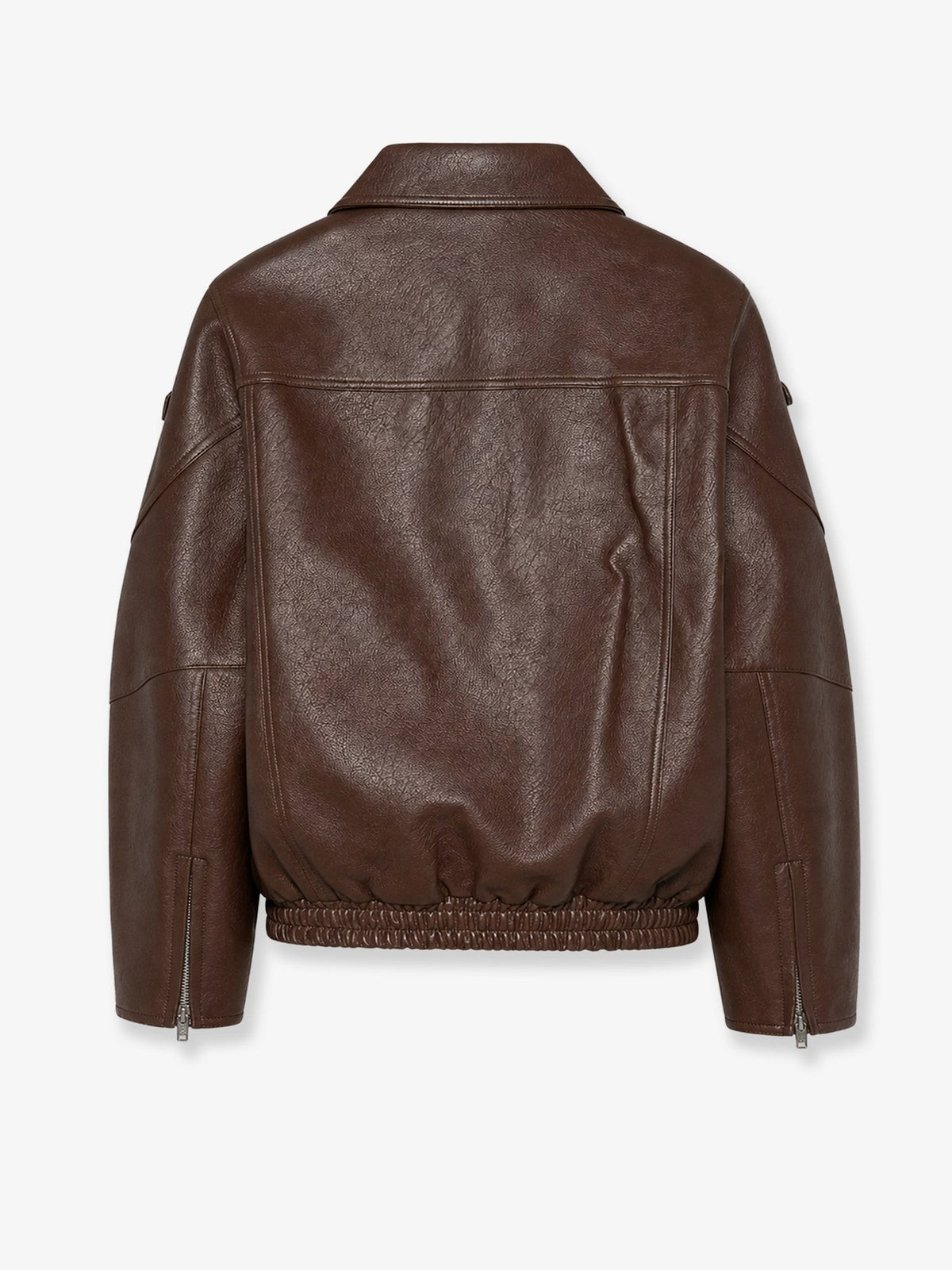 The Frankie Shop Women's Hudson Faux Leather Jacket Brown, view 2