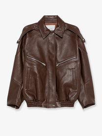The Frankie Shop Women's Hudson Faux Leather Jacket Brown
