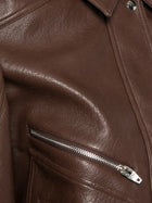 The Frankie Shop Women's Hudson Faux Leather Jacket Brown, view 3