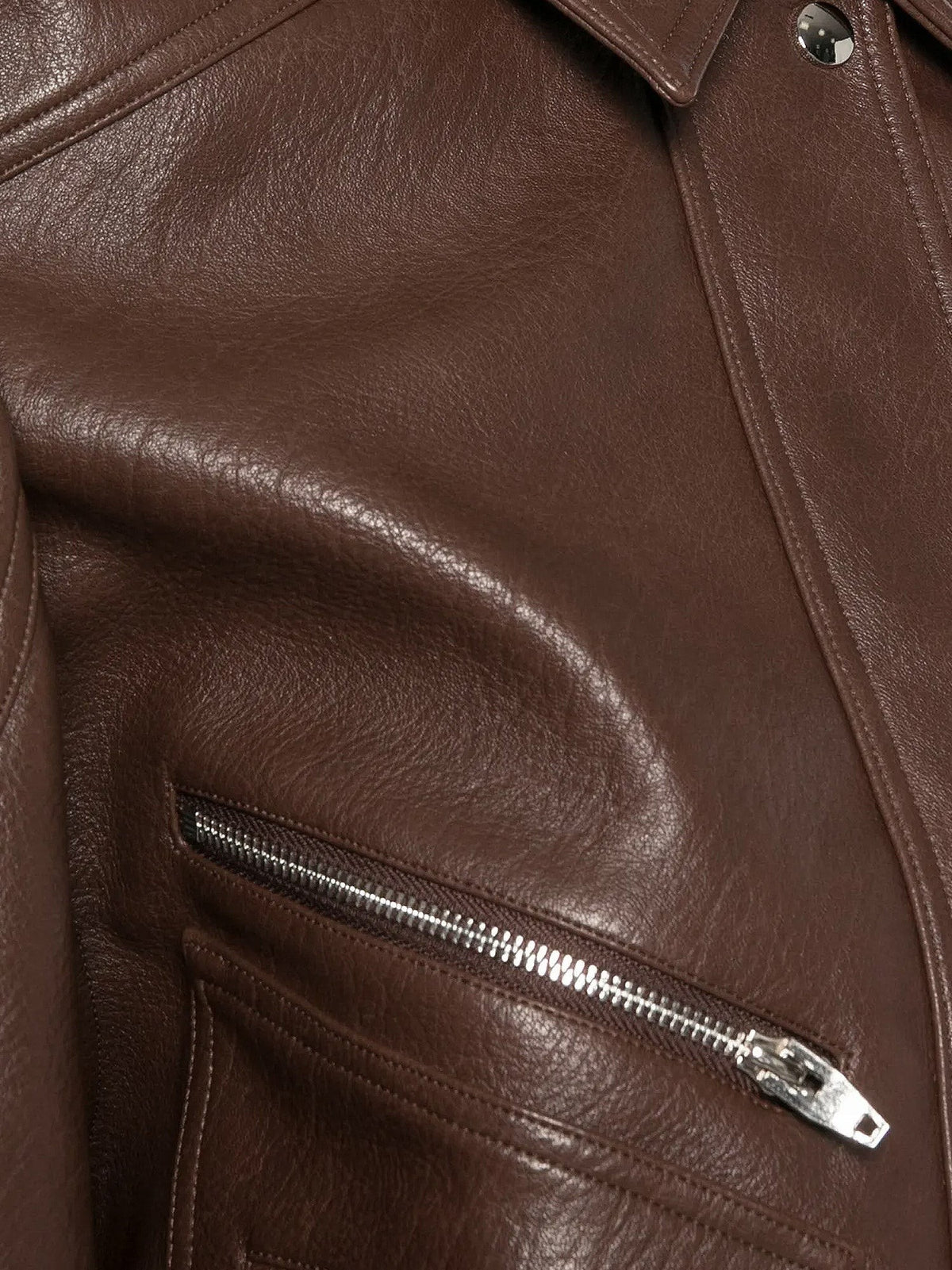 The Frankie Shop Women's Hudson Faux Leather Jacket Brown, view 3