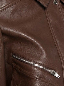 The Frankie Shop Women's Hudson Faux Leather Jacket Brown, view 3