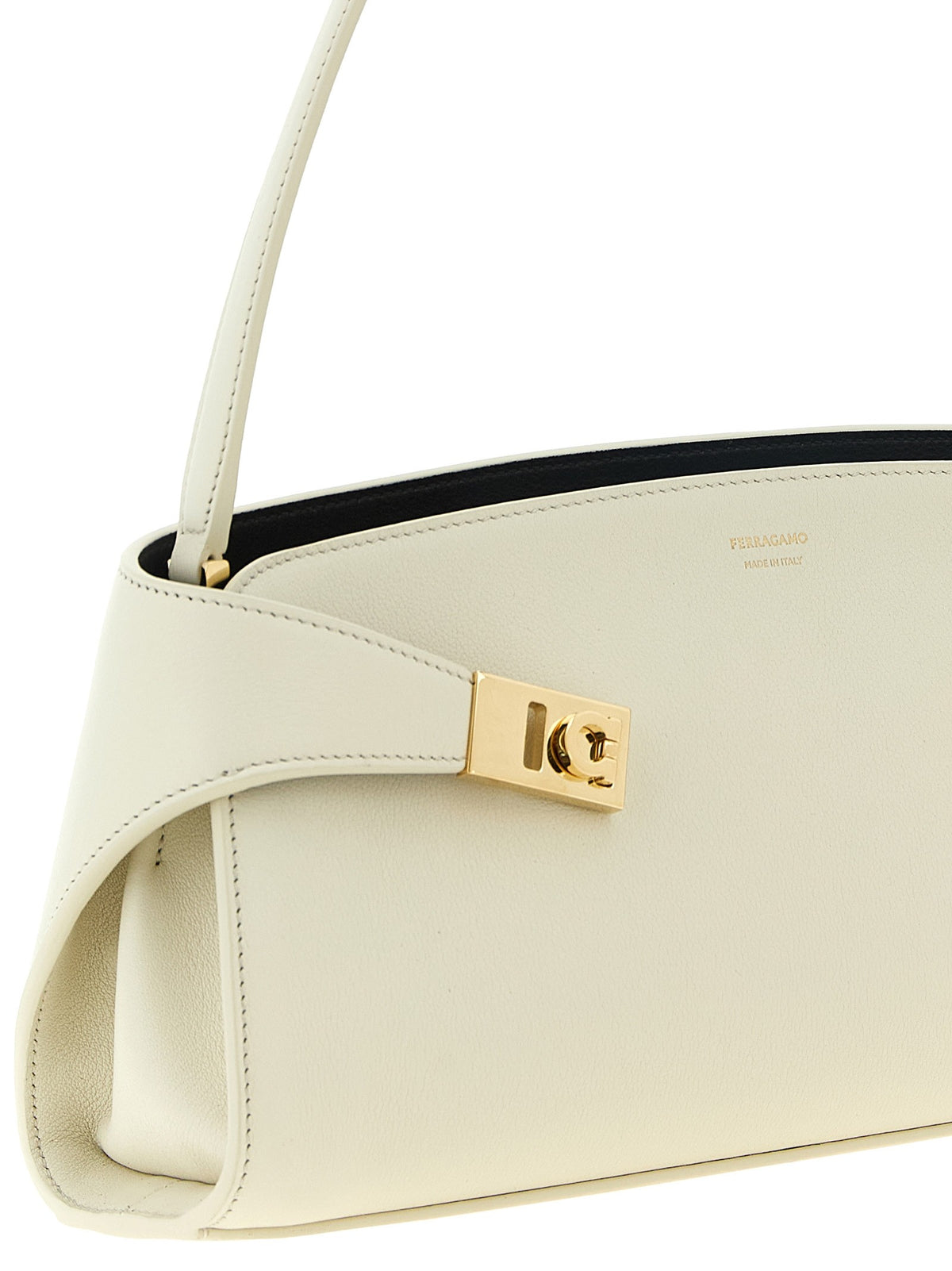 Ferragamo Hug East West Shoulder Bag White, view 3