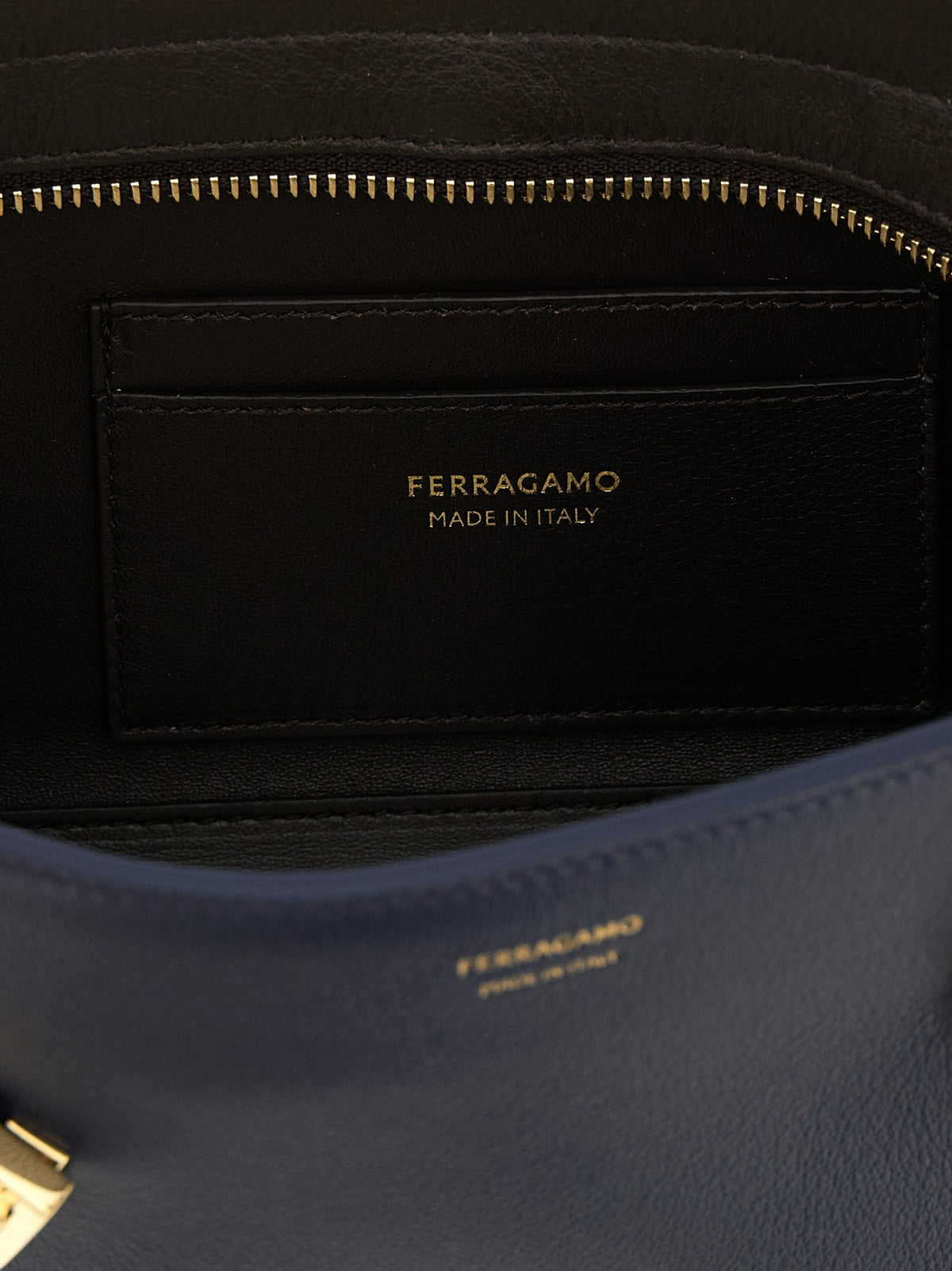 Ferragamo Hug East West Shoulder Bag Blue, view 4