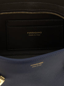 Ferragamo Hug East West Shoulder Bag Blue, view 4