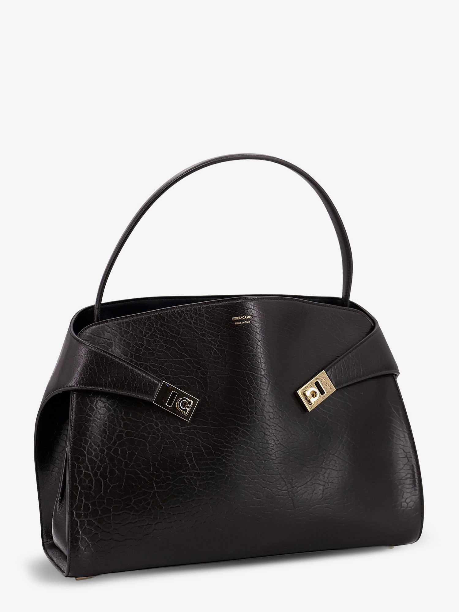 Ferragamo Women's Hug Leather Shoulder Bag Black