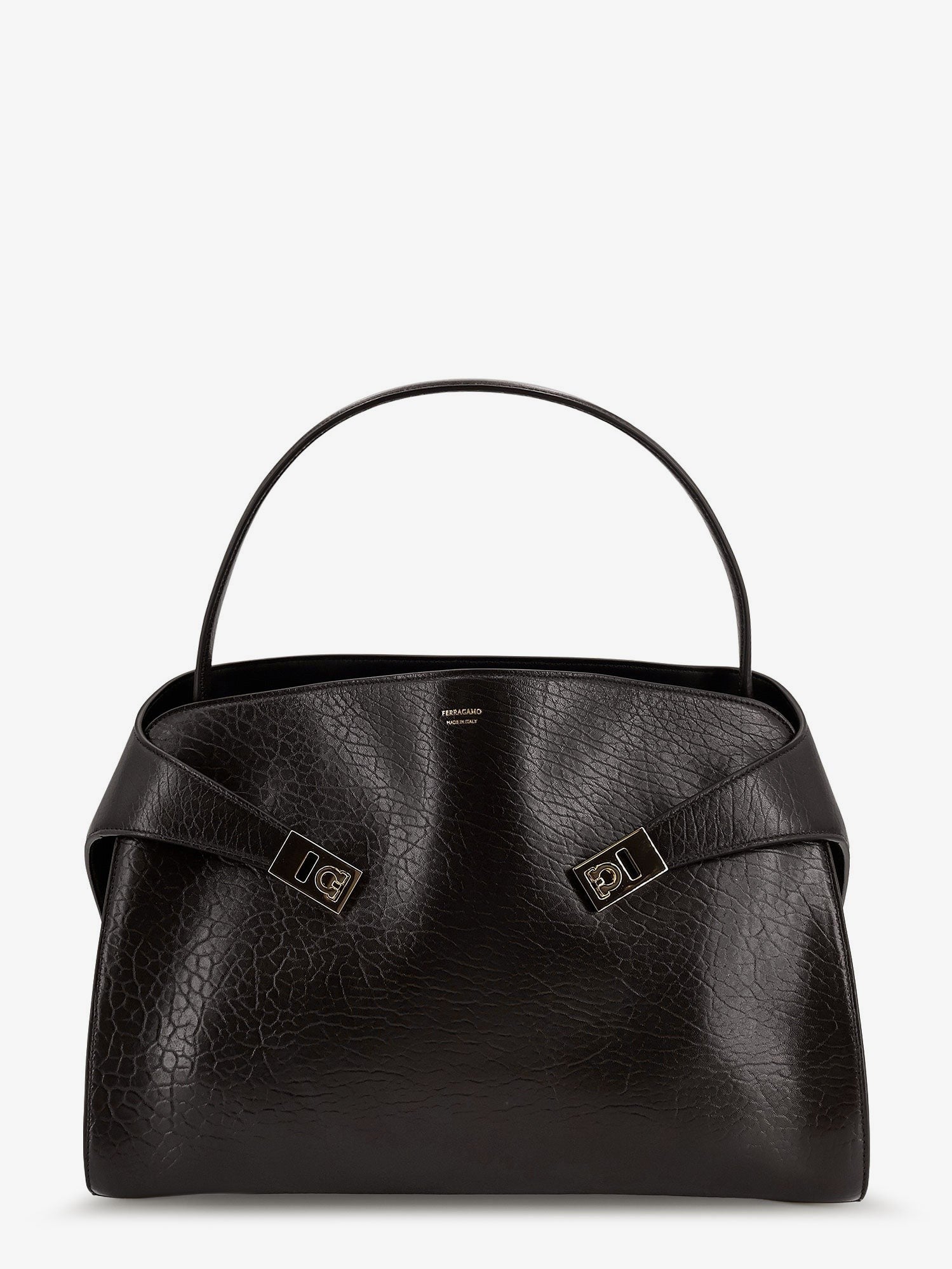 Ferragamo Women's Hug Leather Shoulder Bag Black