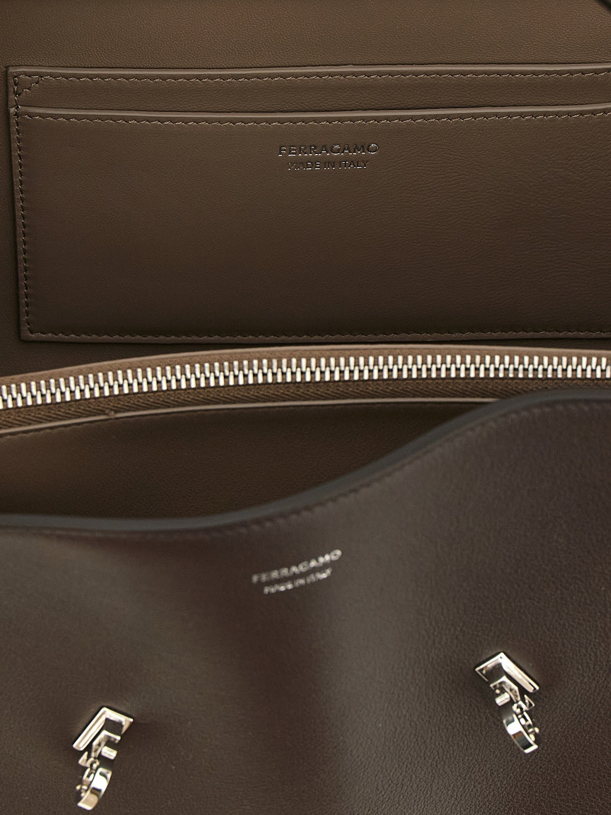 Ferragamo Hug Soft ( ) Shoulder Bag Brown, view 4