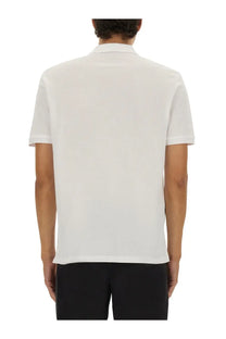 Hugo boss men’s polo Donos white short-sleeved shirt with classic collar and minimalist design in cotton blend