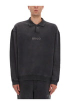 HUGO BOSS Men's Polo Sweatshirt Delwy Grey