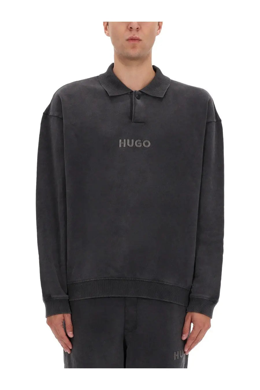 HUGO BOSS Men's Polo Sweatshirt Delwy Grey