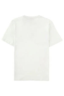 Hugo Boss men’s plain white cotton t-shirt with crew neck and short sleeves in Darusi Green product line