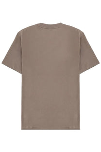 Hugo Boss men’s taupe cotton t-shirt with classic crew neck and short sleeves in the color Dumeo Con Brown