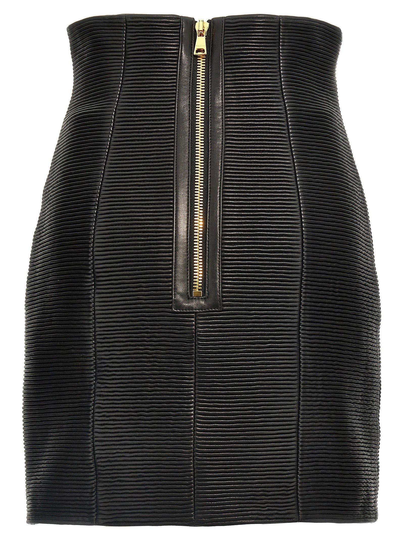 Balmain HW Rolled Skirt Black