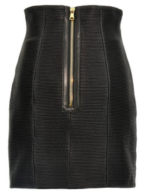 Balmain HW Rolled Skirt Black