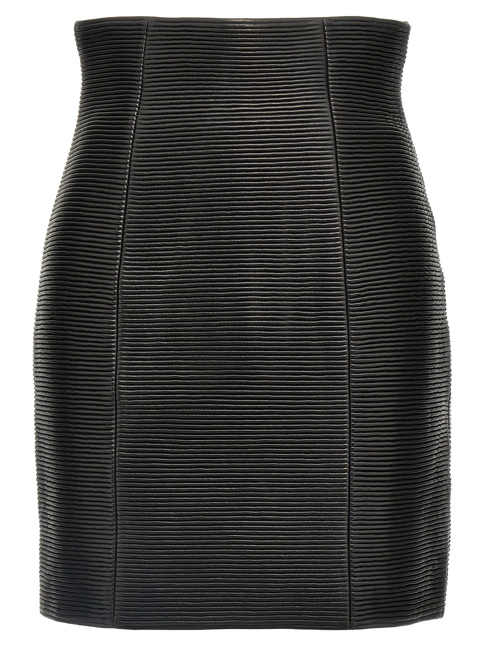 Balmain HW Rolled Skirt Black