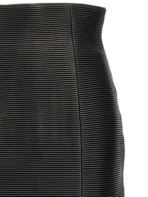 Balmain HW Rolled Skirt Black