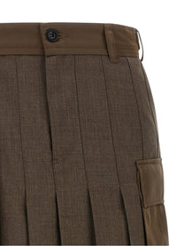 Sacai Hybrid Construction Skirt Brown