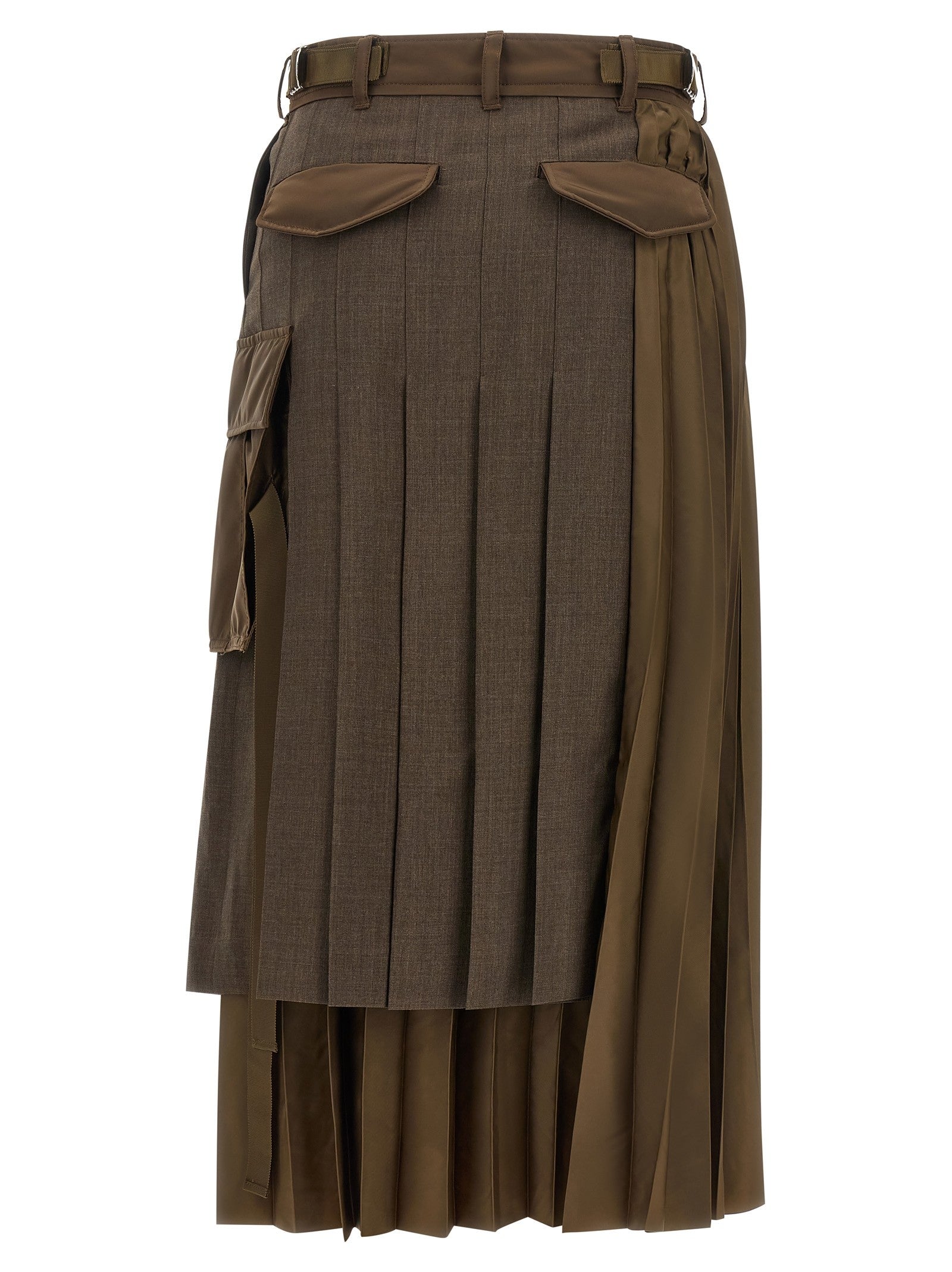 Sacai Hybrid Construction Skirt Brown