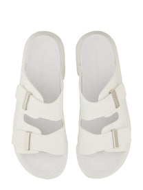 Alexander McQueen Men's Hybrid Double Buckle Sandal Silver