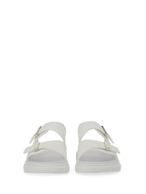 Alexander McQueen Men's Hybrid Double Buckle Sandal Silver