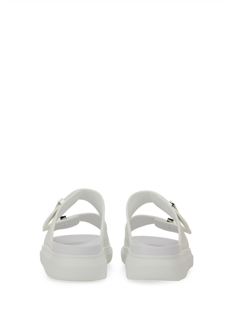 Alexander McQueen Men's Hybrid Double Buckle Sandal Silver