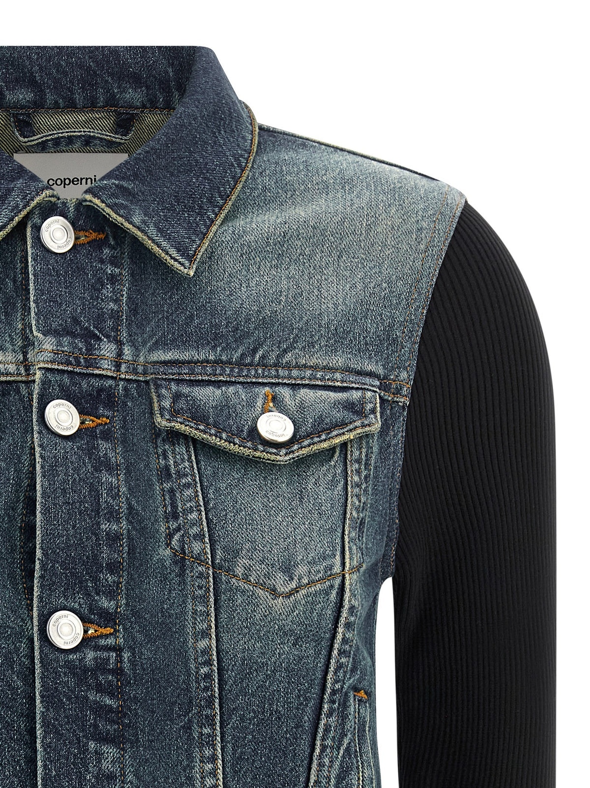 Coperni Hybrid Rib Denim Jacket Blue, view 3