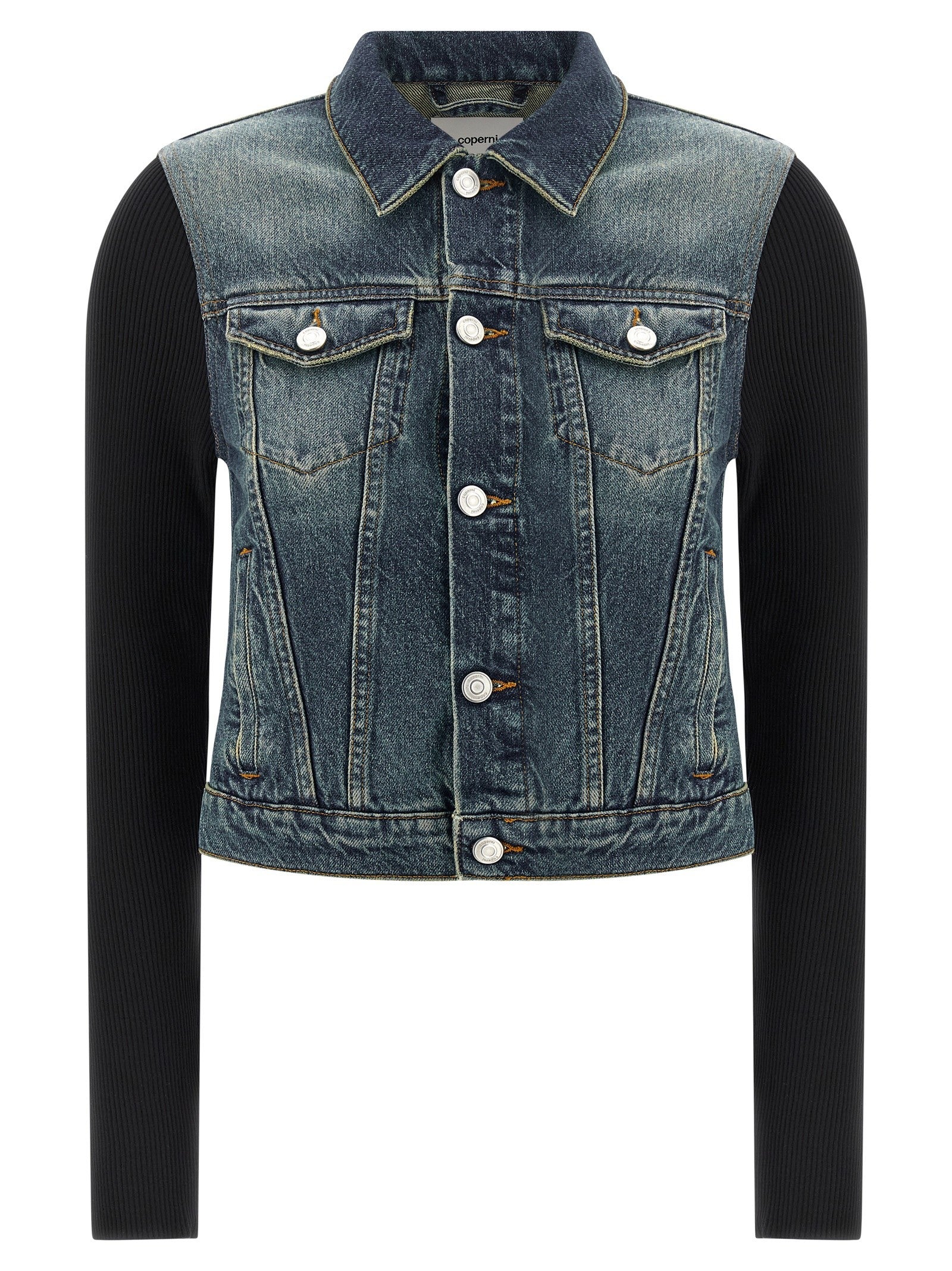 Coperni Hybrid Rib Denim Jacket Blue