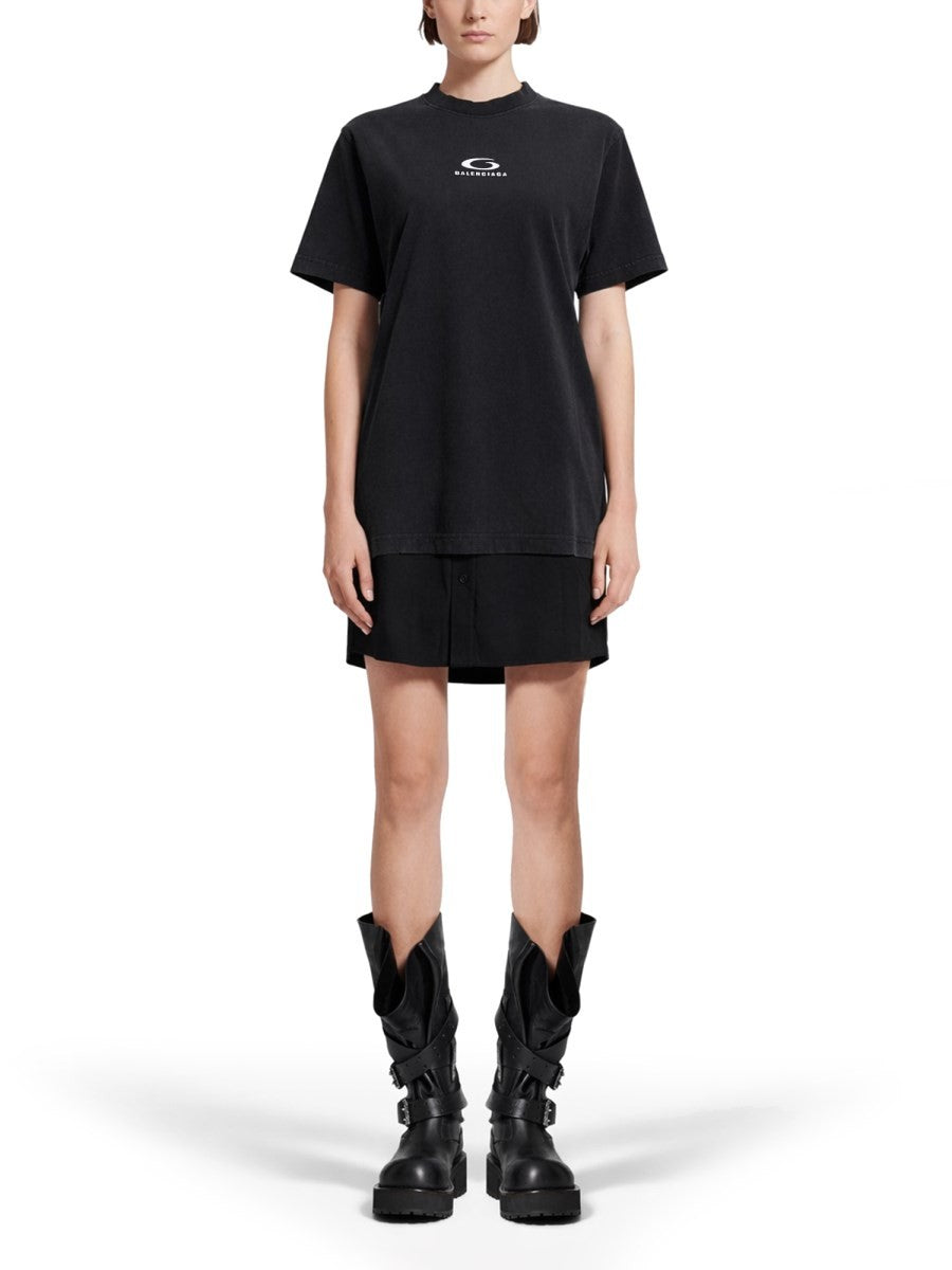 Balenciaga Women's Hybrid Shirt Dress Black