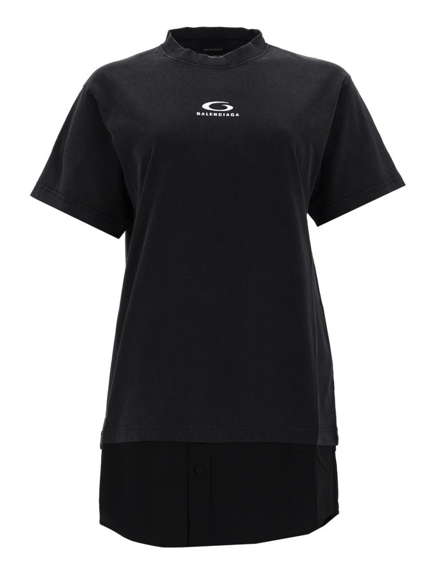 Balenciaga Women's Hybrid Shirt Dress Black