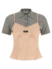 Miu Miu Hybrid Top Gold