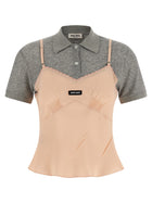 Miu Miu Hybrid Top Gold